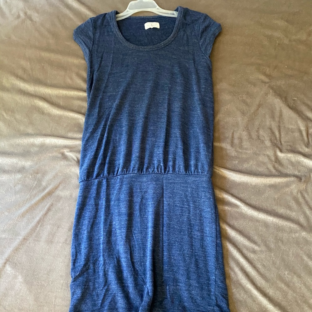 Blue Adjustable Length Dress With Stretch Waist